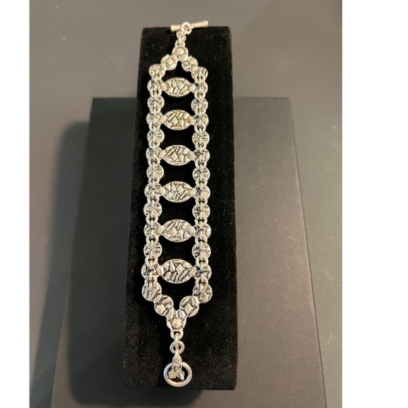 VINTAGE LUCKY BRAND: Reversable Necklace & Bracelet/Silvertone & Glass/Earrings - Picture 7 of 12